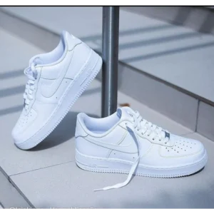 Nike Airforce 1 White Pure Leather Shoes for Men (SW4784)