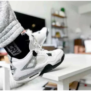 Classy Jordan Retro 4 White Cement Shoes For Men (SHI241)