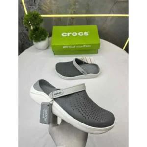 Crocs Lite Ride Grey White Clogs For Men (SHI524)