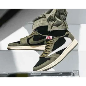 Air Jordan 1 Low X Travis Scott Black Olive Shoes For Men (SP244)
