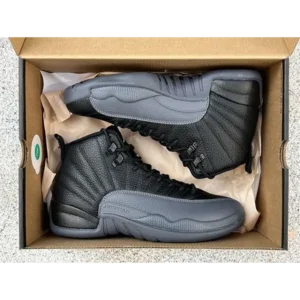 Air Jordan Retro 12 Black Wolf Grey Shoes For Men (FST1110)