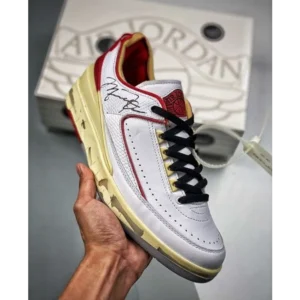 Air Jordan Retro 2 Low Chicago White Red Shoes For Men (FST1197)