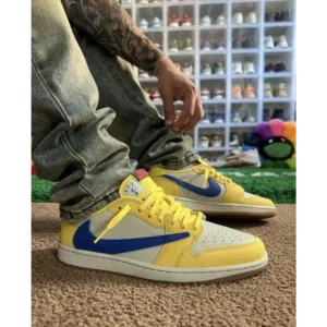 Air Jordan Retro 1 Travis Scott Canary Shoes For Men (BME27)