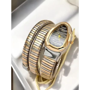Bvlgari Watch Snake Darcy Two Tune Diamond Gold For Women