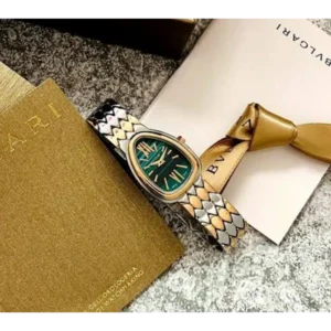 Bvlgari Watch Gold Two Tune Green Dial For Women