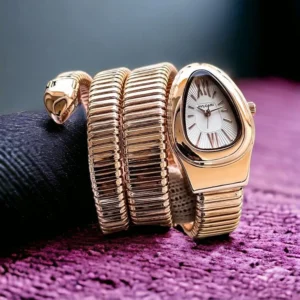 Bvlgari Watch Rose Gold White Dial For Women (SG01)