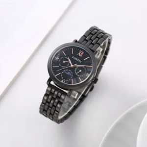 Fossil Watch Jacqueline Sun Moon Black For Women (SG819)