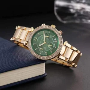 Michael Kors Watch Parker Gold-Green For Women (BOT322)