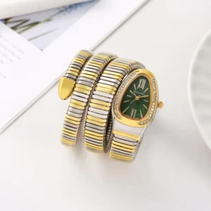 Bvlgari Watch Serpenti Snake Gold-Green For Women (SW1490)