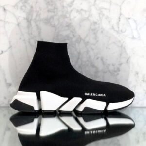 Balenciaga Speed Knit 2.0 Trainer Black White For Men's Shoes (BSF231)