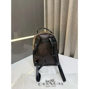 Coach Monogram Leather Brown Mini Bagpack (LAB374)