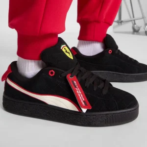 Puma Scuderia Ferrari Suede XL Nite Fox Black Shoes For Men (LAB648)