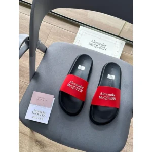 Alexander Mcqueen Slide Pool Black Red For Men (LAB832)