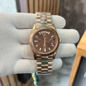 Rolex Watch Chocolate Brown Baguette For Men (BOT1868)