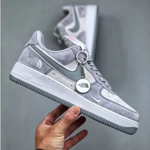 Nike Air Force 1 Low North Face X Grey Suede For Men (FT439)