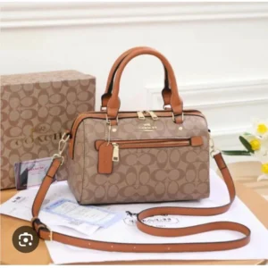 Coach Rowan Satchel Bag Signature Canvas Crossbody For Women (FT676)