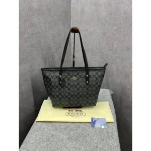 Coach Signature Tote Bag Black With Dust Bag For Women (SZ791)