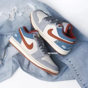 Nike Air Jordan Retro 1 Low Repaired Denim Shoes For Men (SL730)