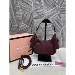 Miu Miu Multi Pocket Shoulder Bag With Og Box & Dust Cover For Women (FT651)