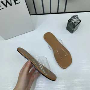 Loewe Clear Strap Tan Slide With OG Box For Women (LAB1344)