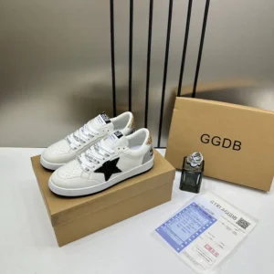Golden Goose GGDB White Leather BallStar Sneakers For Men (LAB1366)