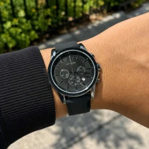 Luxury Armani Exchange Fiber Watch Black Strap For Men