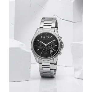 Luxury Armani Exchange Gunmetal Watch Black Silver For Men