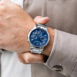 Luxury Emporio Armani Watch Silver Blue For Men