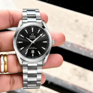 Luxury Omega Seamaster Watch Silver Black For Men