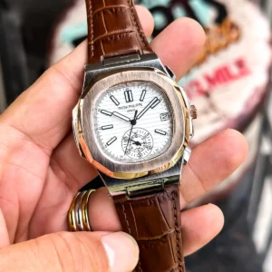 Luxury Patek Chrono Watch Rose TT White For Men