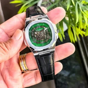 Luxury Patek Philippe Watch Silver Green For Men