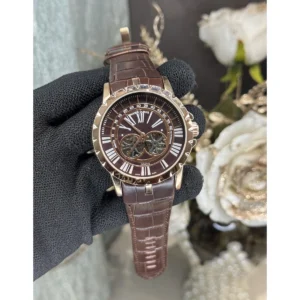 Luxury Roger Dubuis Excalibur Watch Copper Brown Leather For Men