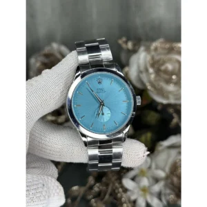 Luxury Role X Veriflat Watch Silver Tiffany Blue For Men