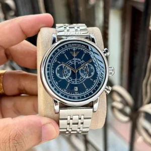 Premium Emporio Armani AR11634 Watch Silver Blue For Men