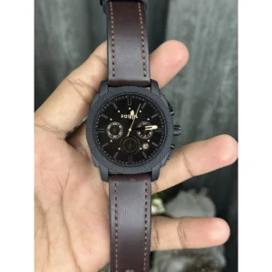 Premium Fossil Machine Chronograph Watch Gunmetal Brown For Men