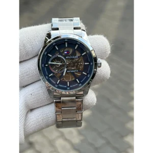 Premium Tommy Hilfiger Automatic Watch Silver Blue For Men