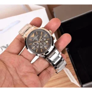 Stylish Emporio Armani Watch Silver Black Gold For Men