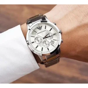 Stylish Emporio Armani Watch Silver White For Men