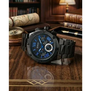 Stylish Guess Square Chronograph Watch Black Blue For Men