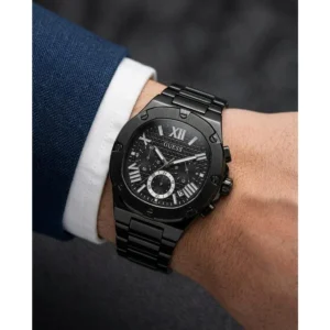 Stylish Guess Square Chronograph Watch Black White For Men