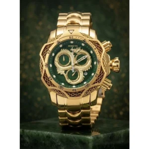 Stylish Invicta Watch Golden Green For Men
