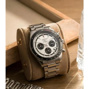 Stylish Longines Conquest Chronograph Watch Black For Men