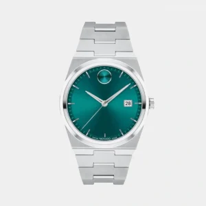 Stylish Movado Bold Watch Silver Green For Men