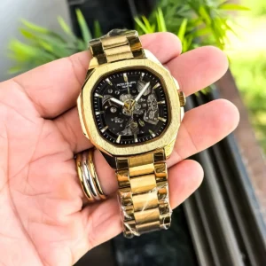 Stylish Patek Philippe Watch Auto Gold Black For Men