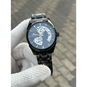 Stylish Tommy Hilfiger Automatic Watch Skeleton Black For Men