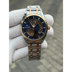 Stylish Tommy Hilfiger Automatic Watch Two Tone Blue For Men